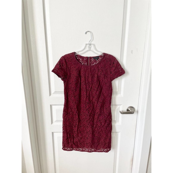 Aritzia Talula Oji Lace Dress Burgundy Medium - Picture 2 of 6